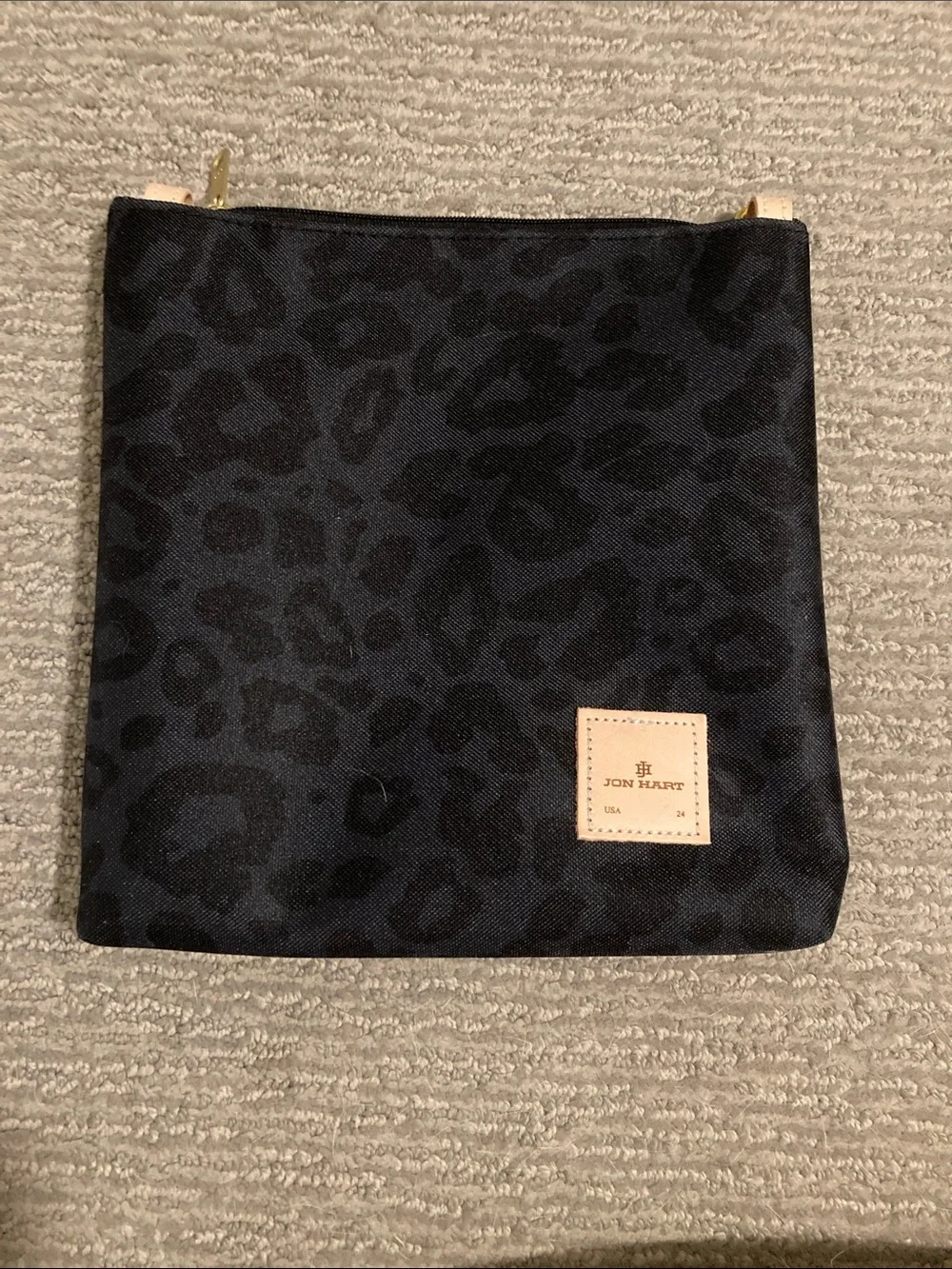 Jon Hart Design Black Leopard-Print Cosmetic Pouch